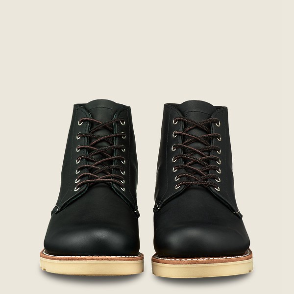 Heritage Støvler Dame - Red Wing 6-Inch Round Toe - Short Boundary Læder - Sort - TLFOME-273